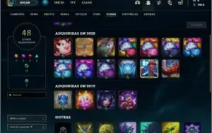 Conta prata 4 com 10 skins e 20 champs
