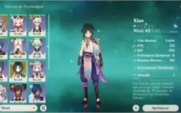 Xiao , Keqing (c1) e Falcão