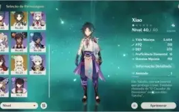 Xiao , Keqing (c1) e Falcão