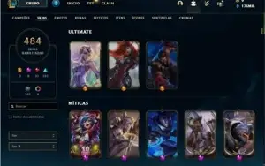 Conta mestre com muita skin