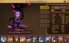 Summoners war, Ritsu, lançador de sombra dark.