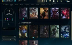 Conta Unranked com 42 Champs e 12 Skins