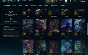 Conta Unranked com 42 Champs e 12 Skins