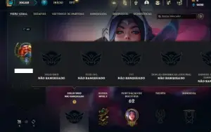 Conta Unranked com 42 Champs e 12 Skins