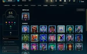 Conta Unranked com 42 Champs e 12 Skins