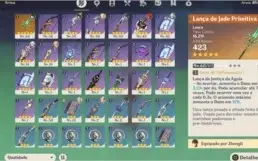 CONTA GENSHIN AR 38 DILUC/ZHONGLI/VENTI E LANÇA XIAO 5*