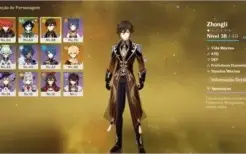 CONTA GENSHIN AR 38 DILUC/ZHONGLI/VENTI E LANÇA XIAO 5*