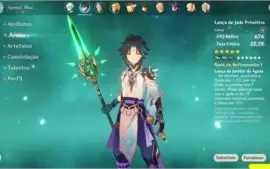 AR 55 Xiao + Lança de jade - Zhongli - Klee c1 - Mona c1