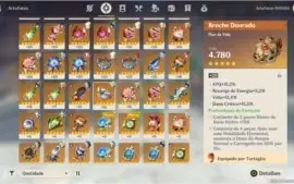 Conta Genshin AR 55, 7 Personagens 5 estrelas