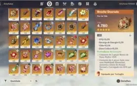 Conta Genshin AR 55, 7 Personagens 5 estrelas