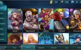 Conta de Mobile Legends - Vários heróis + 4 skins