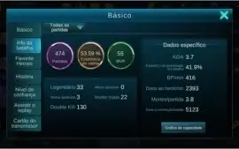 Conta de Mobile Legends - Vários heróis + 4 skins