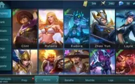 Conta de Mobile Legends - Vários heróis + 4 skins