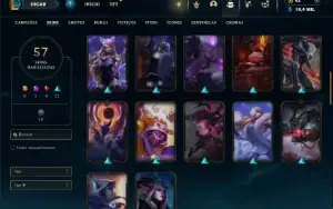 Unranked com 150 Champs e 57 Skins + 40 Espolios