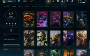 Unranked com 150 Champs e 57 Skins + 40 Espolios
