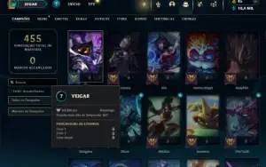 Unranked com 150 Champs e 57 Skins + 40 Espolios