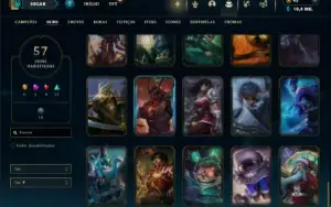 Unranked com 150 Champs e 57 Skins + 40 Espolios