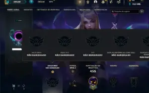 Unranked com 150 Champs e 57 Skins + 40 Espolios