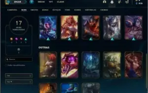 Conta ouro 4 com 17 skins e 45 champs