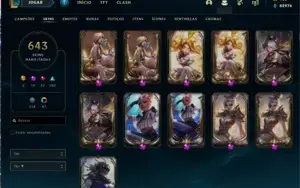 Conta de Lol com mais de 640 skins