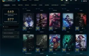 Conta de Lol com mais de 640 skins