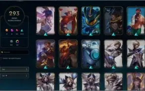 Conta unranked com 293 Skins, 30 cromas e 16 Maestria 7.
