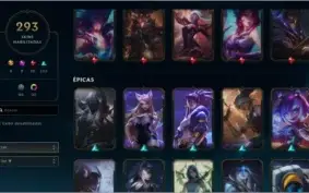 Conta unranked com 293 Skins, 30 cromas e 16 Maestria 7.