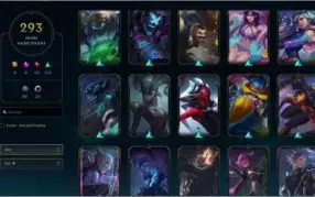 Conta unranked com 293 Skins, 30 cromas e 16 Maestria 7.