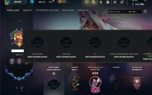 Unranked com TODOS os champs e 243 Skins ( MID / JG / TOP )