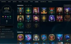 Conta league of legends 900 skins