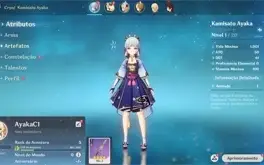 Conta Genshin Impact AR 5 com Kamisato Ayaka C1
