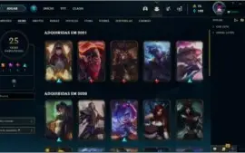 Conta lol lvl 112 ouro 4, varios icones, emotes, skins raras
