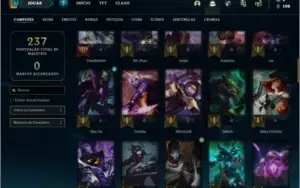 Conta prata 4 com 38 skins e 74 champs