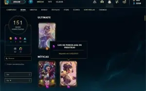 Conta prata 4 com 105 Champs e 151 Skins + 1,4kk de LUX