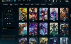 Conta prata 4 com 105 Champs e 151 Skins + 1,4kk de LUX