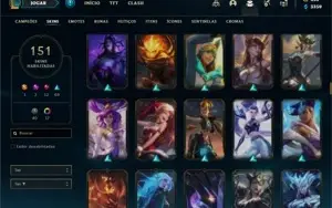 Conta prata 4 com 105 Champs e 151 Skins + 1,4kk de LUX