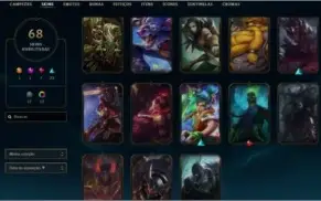 conta lol, 70 skins boas, 109 campeões,prata2, 250 reais