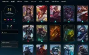 conta lol, 70 skins boas, 109 campeões,prata2, 250 reais