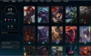 conta lol, 70 skins boas, 109 campeões,prata2, 250 reais