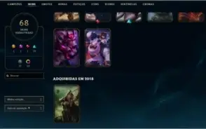 conta lol, 70 skins boas, 109 campeões,prata2, 250 reais