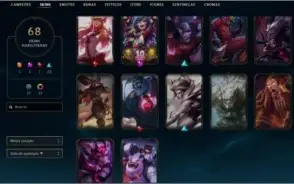 conta lol, 70 skins boas, 109 campeões,prata2, 250 reais
