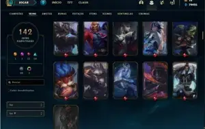 Conta Platina 4 com TODOS os champs e 141 Skins (nivel 592)
