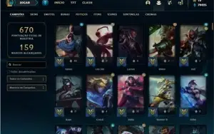 Conta Platina 4 com TODOS os champs e 141 Skins (nivel 592)