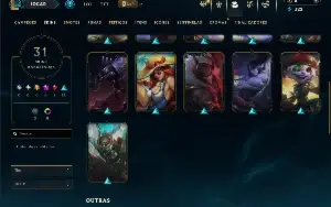 Unranked com 85 Champs e 31 Skins + 27 Fragmentos