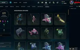 MMR PLAT/DIAMOND, 114 SKINS, ÍCONES RAROS, CRIADA A 10 ANOS