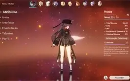 Conta genshin impact AR-22 Keqing,Ayaka,Hutao,Qiqi + Aloy