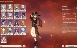 Conta genshin impact AR-22 Keqing,Ayaka,Hutao,Qiqi + Aloy