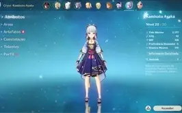 Conta genshin impact AR-22 Keqing,Ayaka,Hutao,Qiqi + Aloy