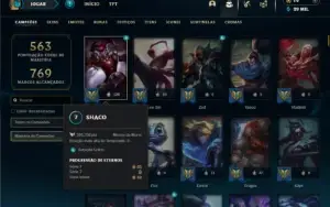 Unranked com TODOS os champs e 202 Skins ( JG / MID / ADC )