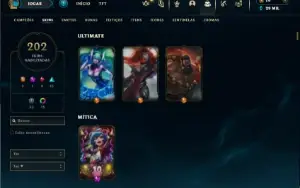 Unranked com TODOS os champs e 202 Skins ( JG / MID / ADC )
